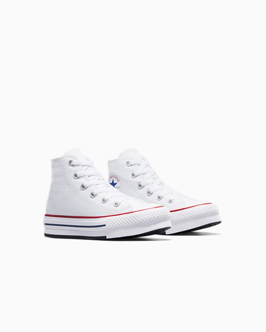 Zapatos Plataforma Converse Chuck Taylor All Star Lift Altas Niña Blancas Rojas Oscuro Azul Marino | PE 2WE07L